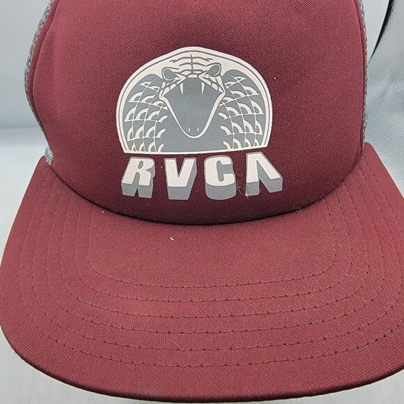 RVCA King Cobra Adults Red Trucker Hat Casual Outdoors Lightweight Comfort - Picture 9 of 9
